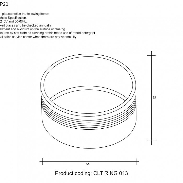 Crystal Lux CLT RING 013 WH