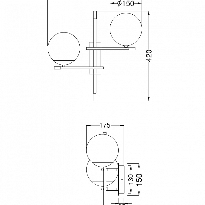 Бра Maytoni MOD050WL-02G